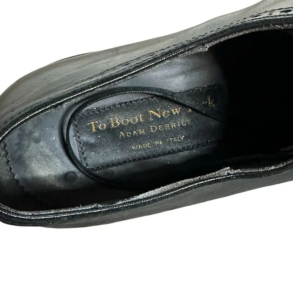 To Boot New York Brogued Cap Toe Oxford Leather Black Shoes Italy Size 8 Mens